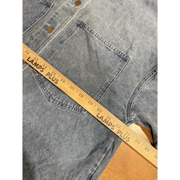 Oversized Denim Shirt Utility Field Jacket Button Down Long Sleeve SZ Large NWT - Picture 5 of 11